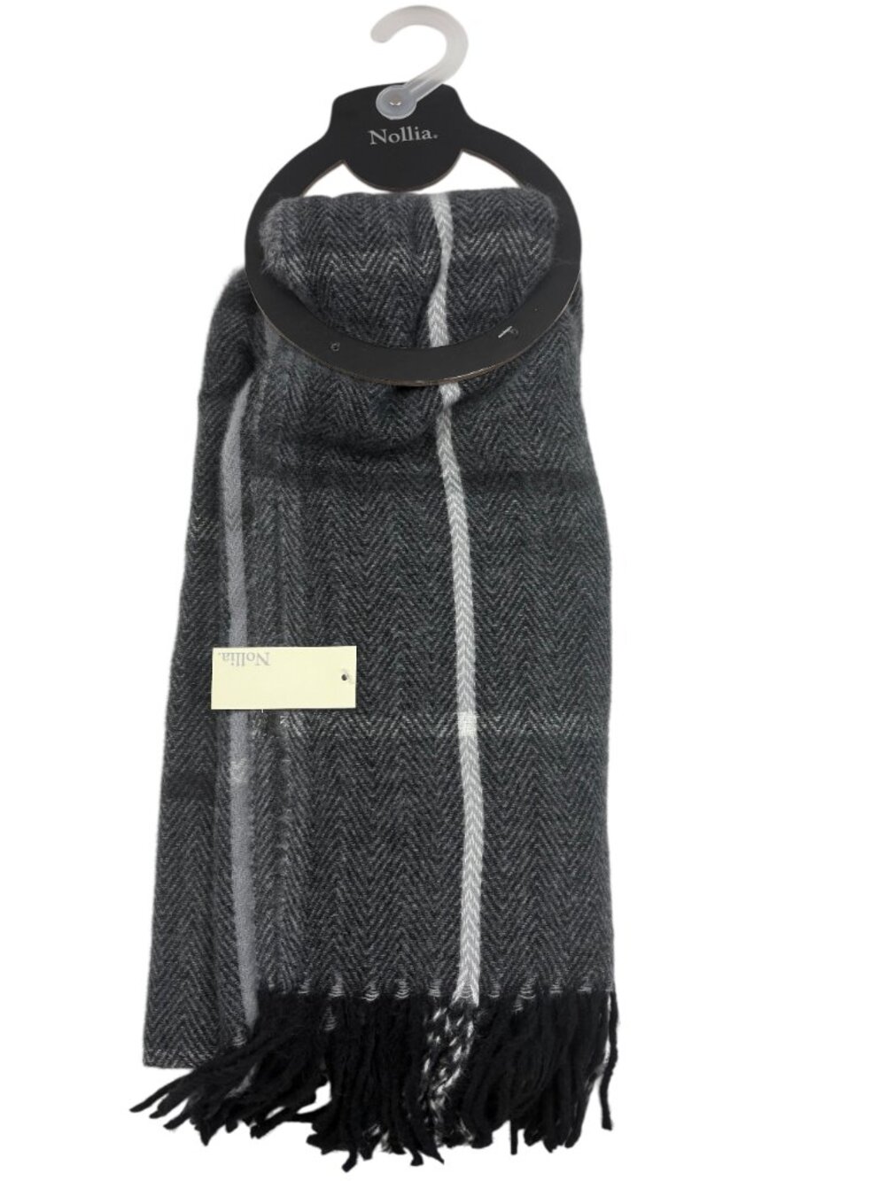 Scarf - Gray/White/ Black - Soft Heavy Wool/Acrylic Mix - Gender Neutral - NWT